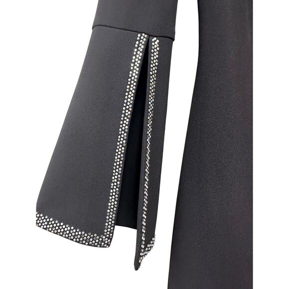 Calvin Klein Size 2 Black Sparkle Split Sleeve Knee Length Work Dress Cocktail - Picture 4 of 11